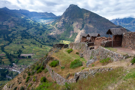 Sacred Valley of the Incas viewed from Qantus Raqay in Peru, South America.