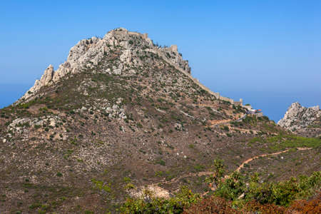 Ruins of St. Hilarion Castle in The Turkish Republic of Northern Cyprus. Dates from AD 372.のeditorial素材