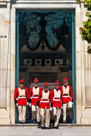 Bolivian soldiers the Government Palace in Plaza Murillo in the city of La Paz in Bolivia, South...