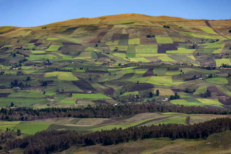 Countryside and farmland near Cuenca in Azuay Province, southern Ecuador, South America.