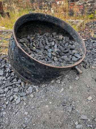 Industrial decay - old abandoned coal mining equipment slowly rusting away.の写真素材