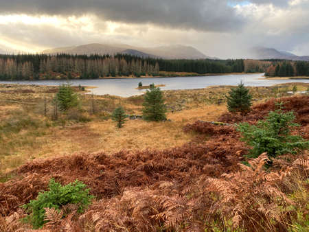 Loch Laggan and the Cairngorm Mountains, Highlands of Scotland.