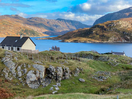 Loch Glendhu near Unapool in the Scottish Highlands.