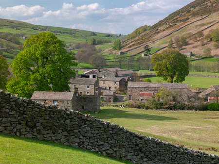 Farm buildings in the Yorkshire Dales, United Kingdom.の写真素材