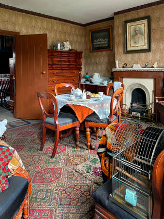 Typical Edwardian workers cottage - Beamish Open Air Museum in Northumberland in the northeast of England.のeditorial素材