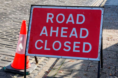 British Road Closed sign.の写真素材