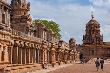 The Brihadishvera Hindu Temple in the city of Thanjavur (Tanjore) in the Tamil Nadu region of southern India.のeditorial素材