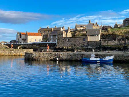 The small coastal town of Portsoy on the Moray Firth in Aberdeenshire, Scotland.のeditorial素材