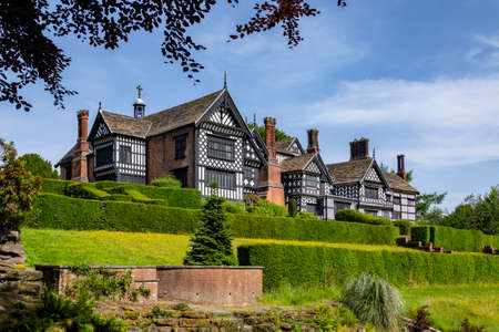 The 14th century Tudor buildings of Bramhall Hall in Bramhall, south Manchester, England.のeditorial素材