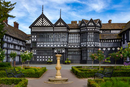 The 14th century Tudor buildings of Bramhall Hall in Bramhall, south Manchester, England.のeditorial素材