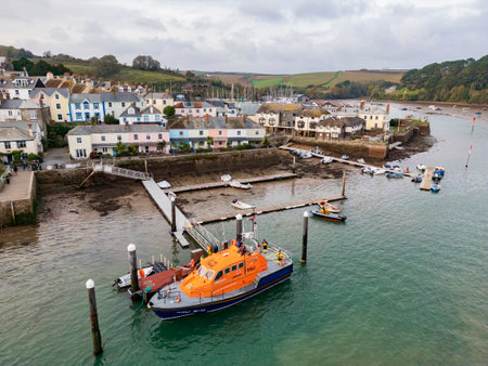 RNLI Lifeboat at Salcombe on the south coast of Devon in the United Kingdom.の写真素材