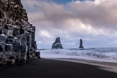 Reynisfjara black sand beach near Vik, Iceland