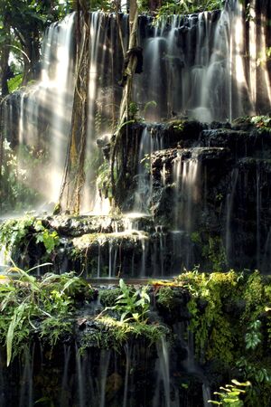 raining waterfallの写真素材
