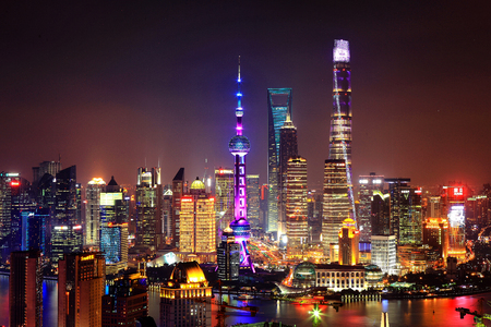 Shanghai night viewのeditorial素材