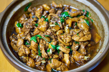 Three-cup chicken with nine-story pagoda, a famous Taiwanese dish