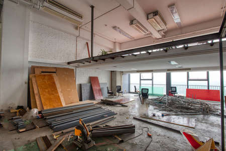 Construction site scene of commercial officeのeditorial素材