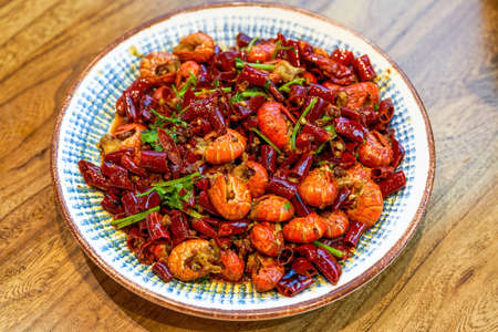 A dish of spicy and delicious spicy crayfish tails