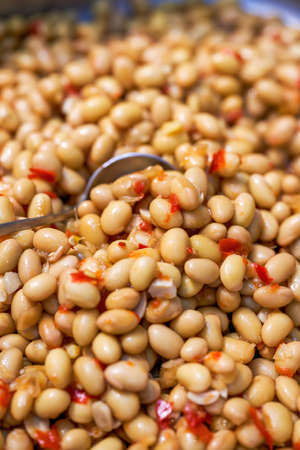 A delicious cold dish, braised soybeans with chiliの写真素材