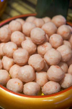 Shrimp balls for hot pot close-upの写真素材