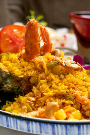 A golden and tempting Thai pineapple fried rice