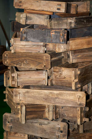 Various traditional woodworking tools close-upの写真素材