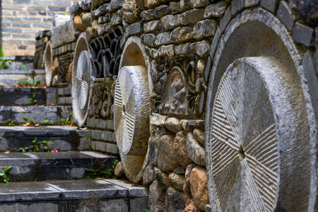 Landscape of buildings and paths in ancient Chinese villages