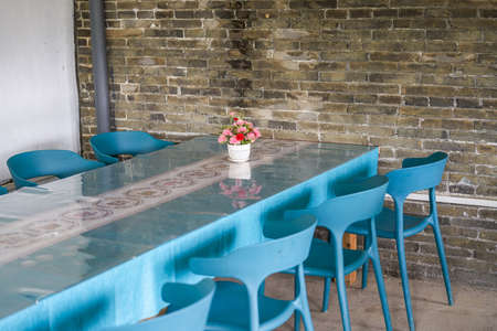 Catering long table seating and conference long table in restaurant