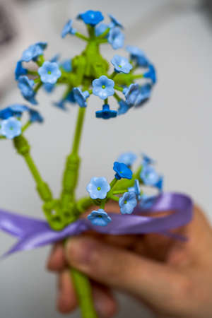 A flower made of children's blocks