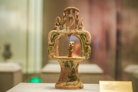 Ancient Chinese cultural relics in the museumのeditorial素材