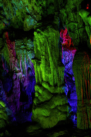 Natural caves and stalactites in Yilingyan, Nanning, Guangxi, Chinaの写真素材