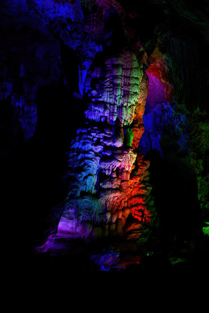 Natural caves and stalactites in Yilingyan, Nanning, Guangxi, Chinaの写真素材