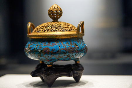 Close-up of fine and traditional Chinese ancient porcelainの写真素材