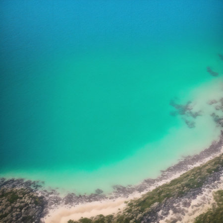 Generative AI, beautiful coast and blue waterの素材