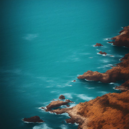 Generative AI, beautiful coast and blue waterの素材