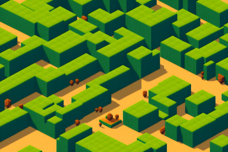 Generative AI, Forest and mountain landscapes in pixel art game styleの素材