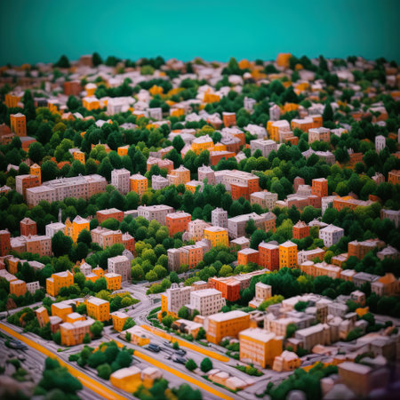 generative ai, large town and many buildings in oil painting styleの素材