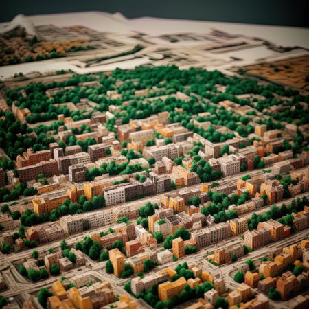 generative ai, large town and many buildings in oil painting styleの素材