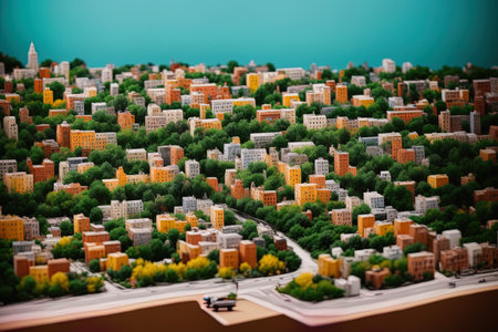 generative ai, large town and many buildings in oil painting styleの素材