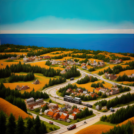 generative ai, large town and many buildings in oil painting styleの素材