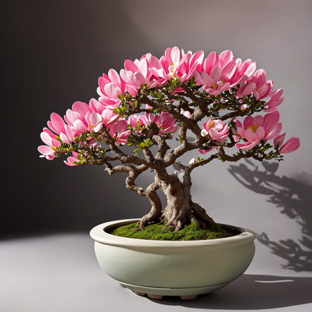 Generative AI, Potted flowers in a pot with indoor simple backgroundの素材