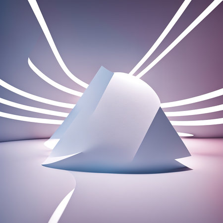 Generative AI, Abstract objects placed on a simple backgroundの素材