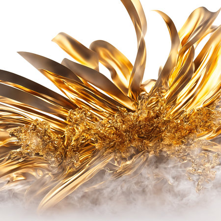Generative AI, Abstract gold textured objectの素材