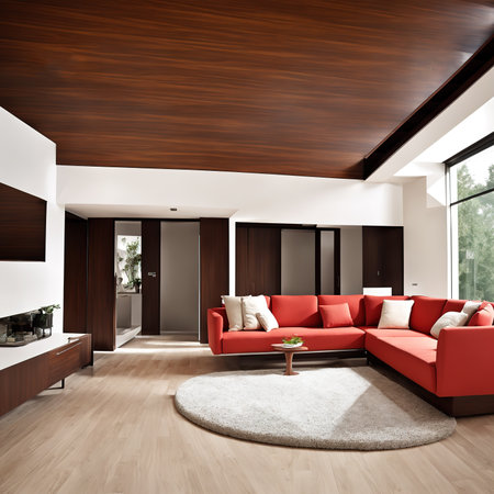 Generative AI, Modern minimalist casual home decoration style living roomの素材