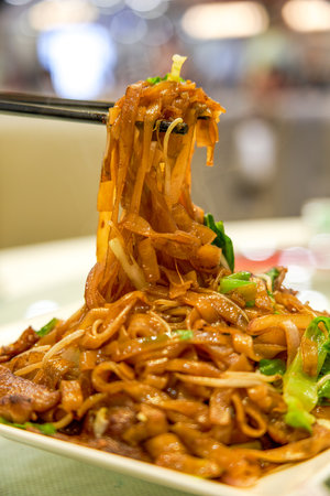 A traditional and delicious Cantonese morning tea snack, fried beef riverの写真素材