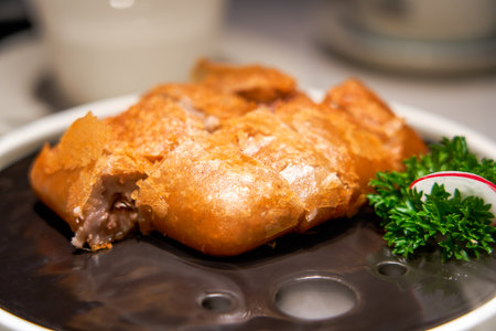 A delicious Chinese Hokkien dish, crispy taro duckの写真素材