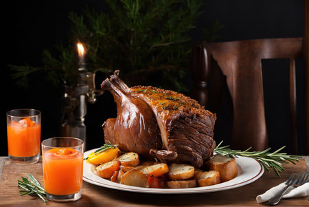 Delicious and tempting Western-style fried steakの素材