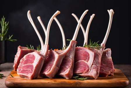 Delicious and tempting Western grilled lamb chopsの素材