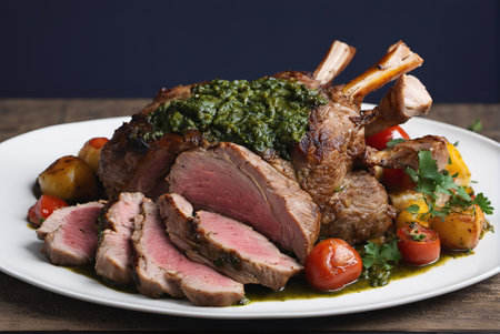 Delicious and tempting Western grilled lamb chopsの素材