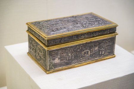 Chinese traditional style metal storage boxの写真素材