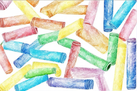 Colorful crayon lines abstract backgroundの素材